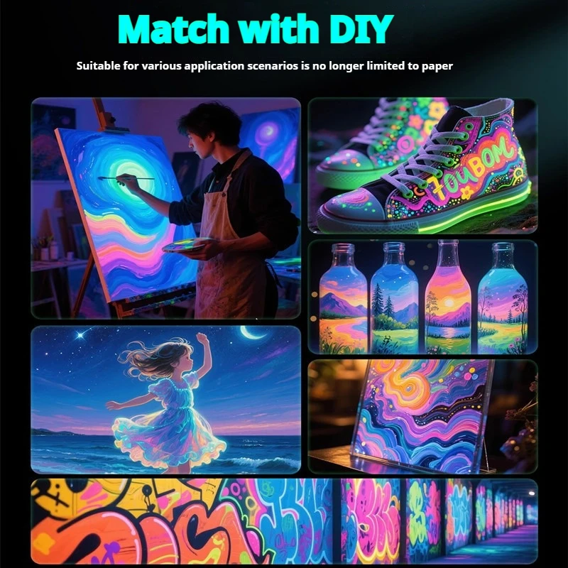 Glow-in-the-dark pigment 20ml fluorescent acrylic luminous paint DIY