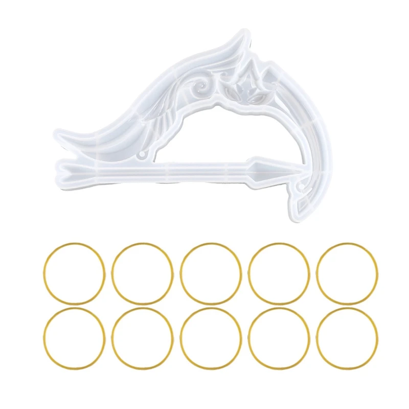 

Silicone Molds Bow and for Arrow Epoxy Resin Casting Molds with 10 Rubber Bands for Home Room Decor Weddings Crafts