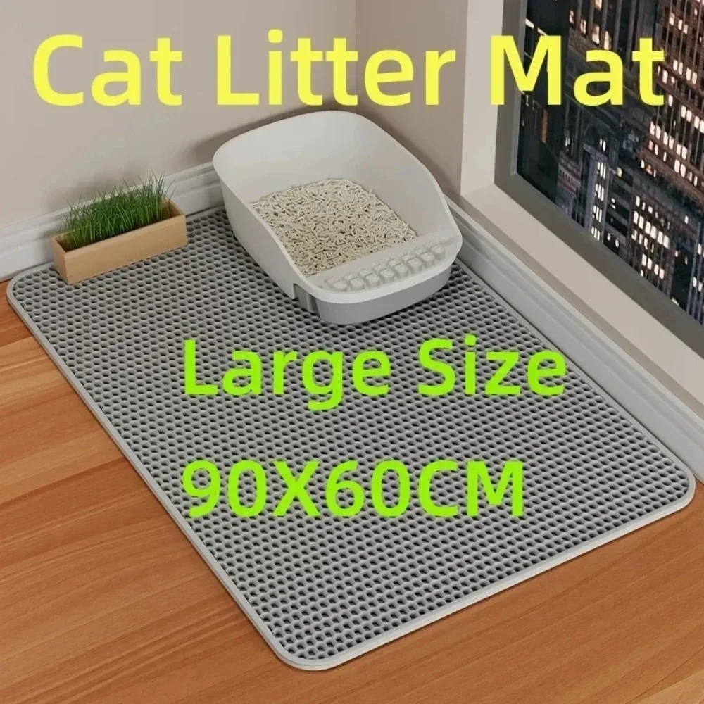 new 90X60CM Cat Litter Mat Waterproof Double Layer Pet Litter Box Mat Pet Toilet Cat Mat Nonslip Sand Cat Washable Mat Pet Clean