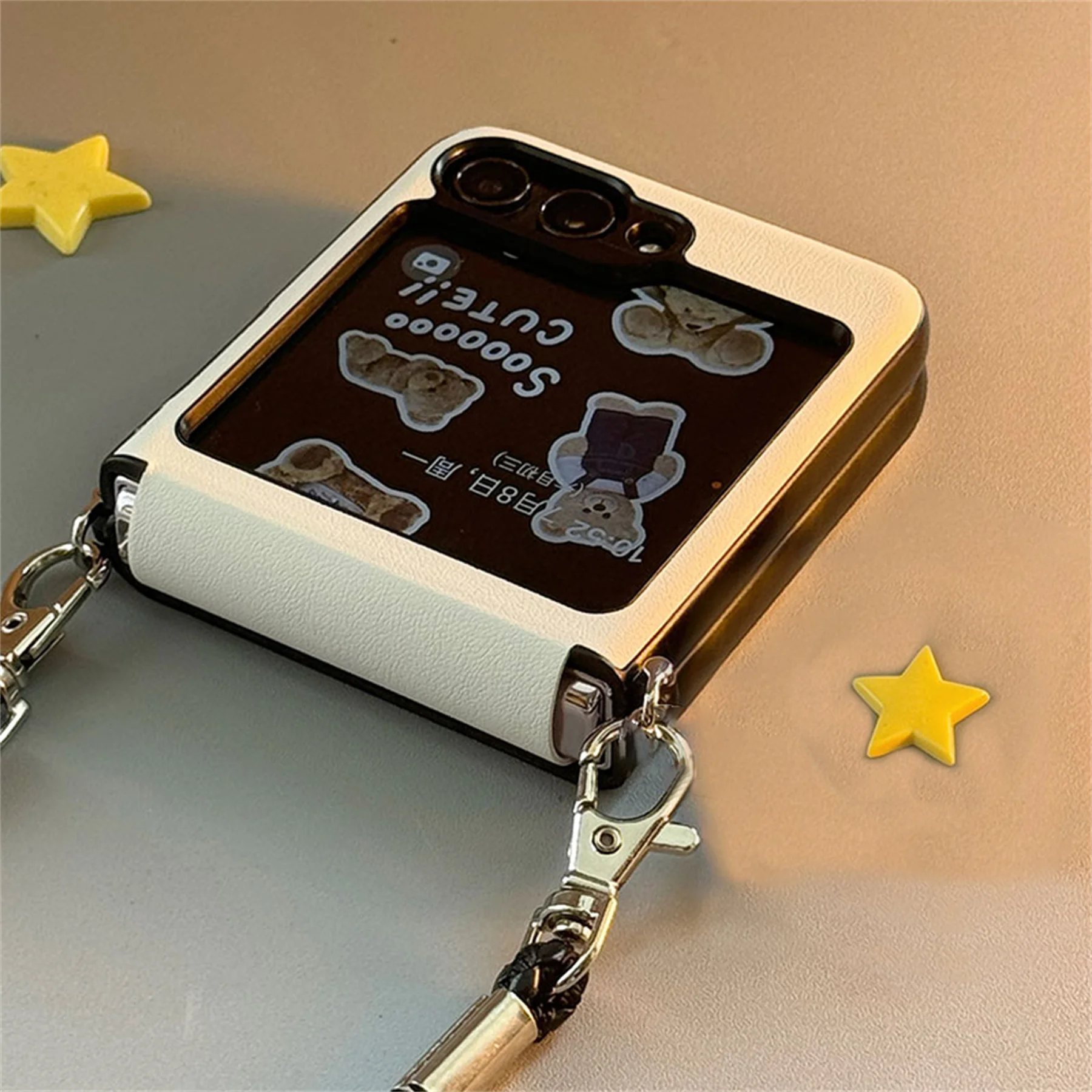 Luxury Solid Color White Portable Rope Phone Case