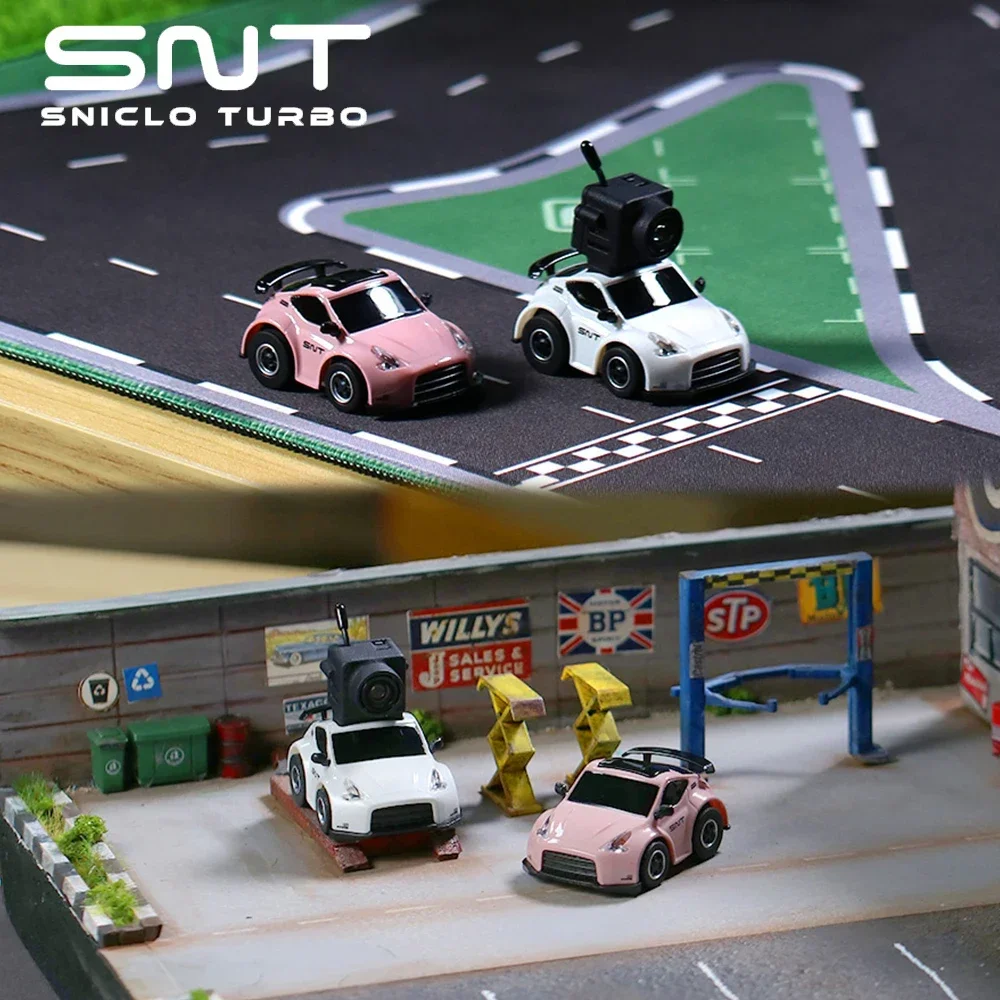 SNT 1:100 Q25-370Z FPV RC Car with Goggles Micro RC Desk Race Table Car Remote Control Car Magnetic Attraction FPVBOX RACE 25mW 3