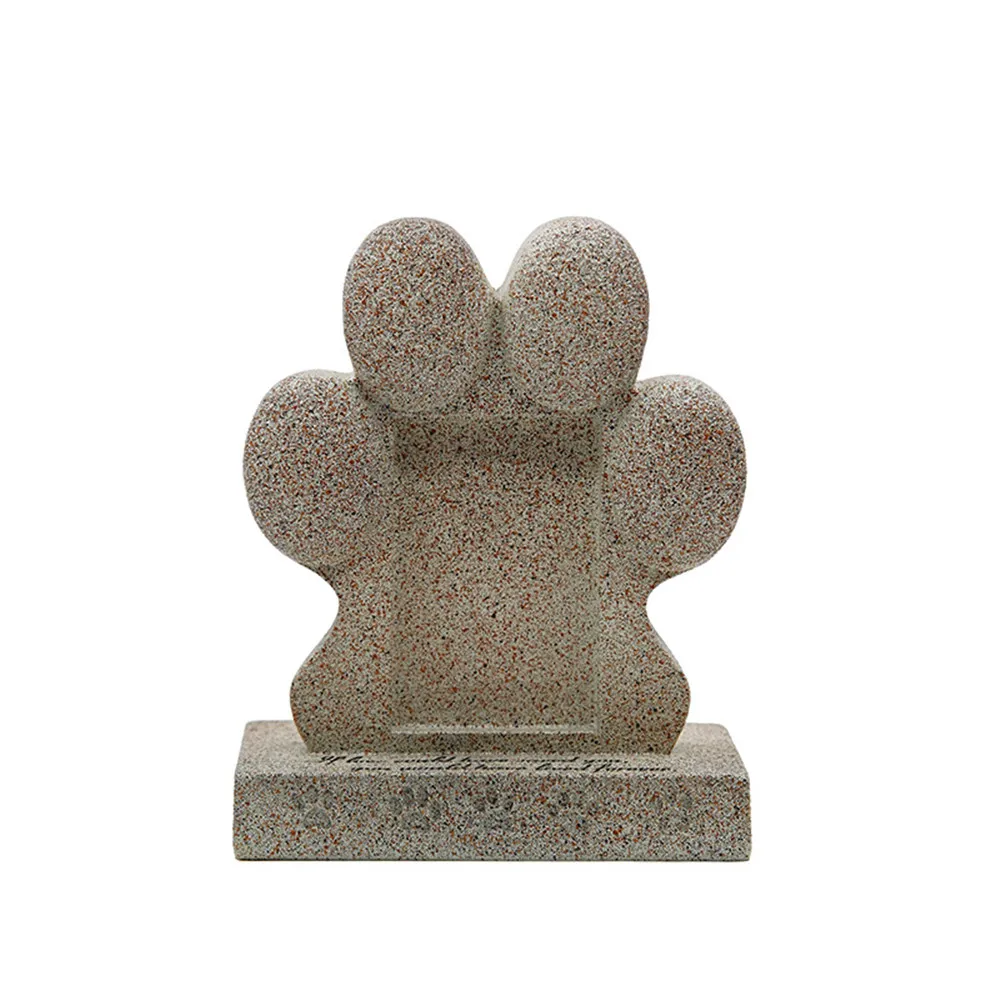 Pet Memorial Stones for Dogs Dog Garden Stone Resin Paw Shaped Outdoor Tombstone Cat Headstones Cat Memorial Stone with Frame