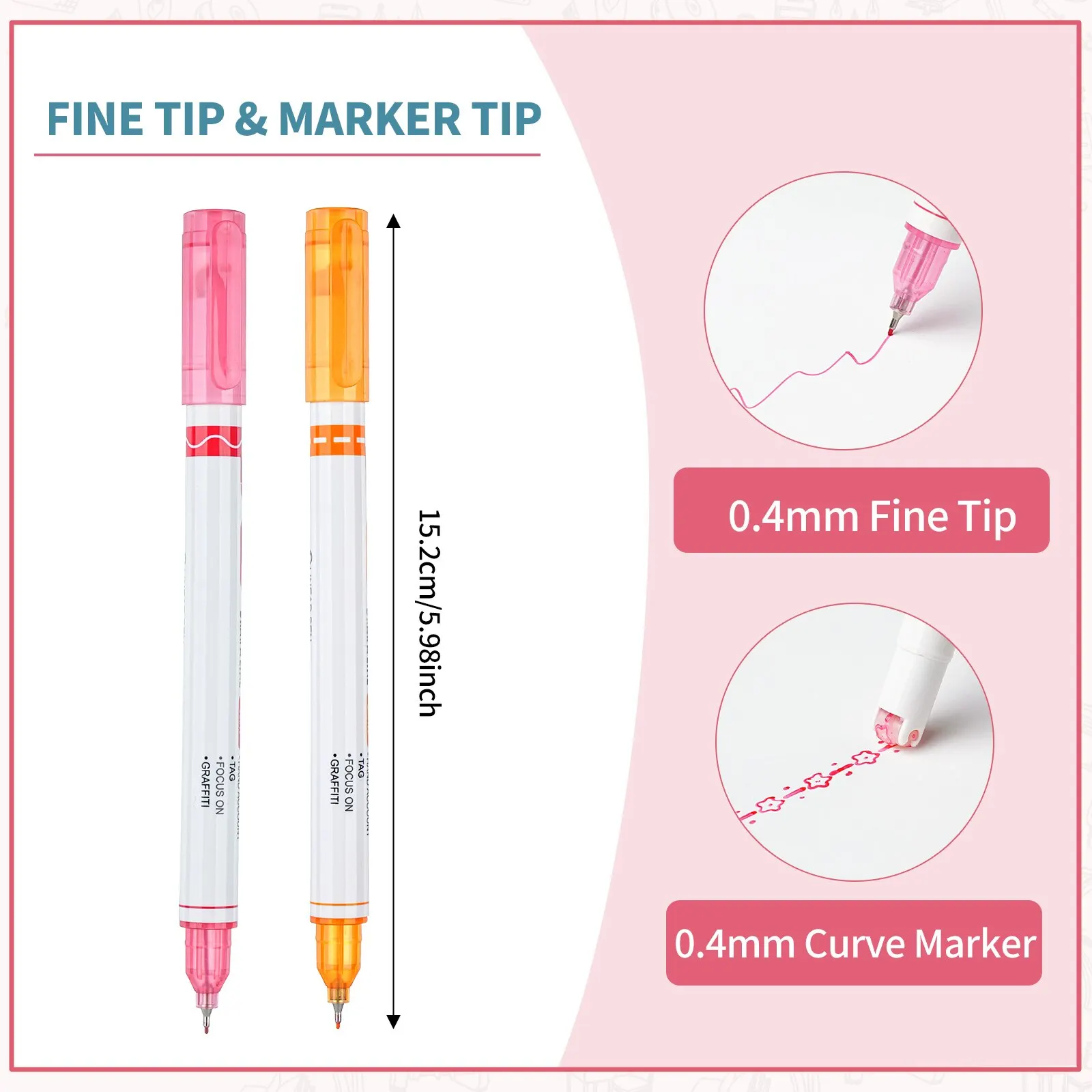 Highlighter marker Highlighter pen Art marker Marker pen 6/12 Colored Curve Highlighter Pen Set Different Shapes Dual Tip Markers Cool Pens for Journal Planner Scrapbook Art Office