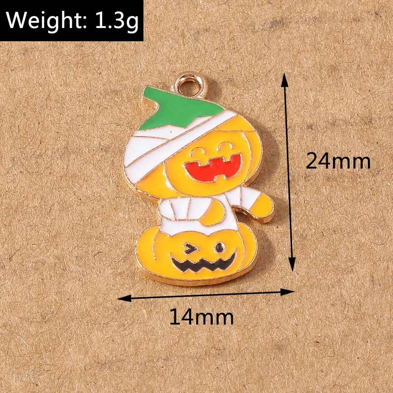 10cps niedlichen Halloween Ghost Charms Kürbis Fledermaus Anhänger für die Herstellung von Ohrringen Halskette DIY Halloween Geschenke Schmuck Zubehör – Detail 3
