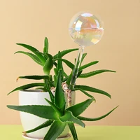 2 Pcs Self Watering Bulbs Automatic Plant Watering Globes Slightly Iridescent Rainbow Gradient Clear Glass Self Watering System 1