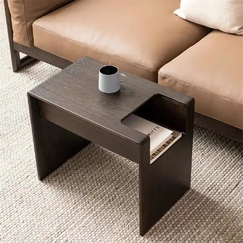 Italian Rubber Wood Side Table Minimalist Storage Small Coffee Table Sofa Simple Small Apartment Creative Corner Table