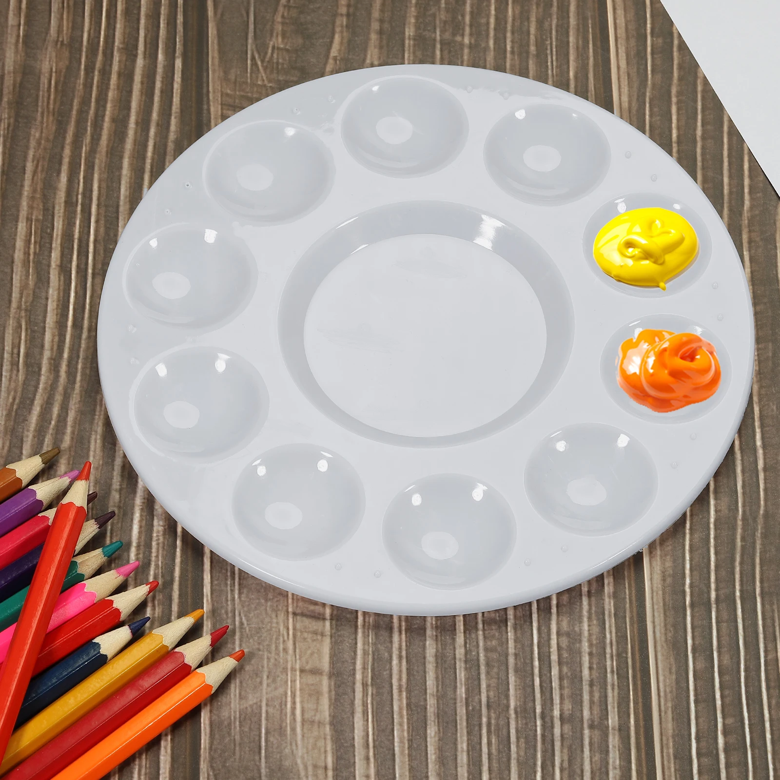 Paint Tray Palettes Plastic Pallets Painting Supplies for Oil Watercolor Craft DIY Art Painting Palette 1/3Pc 10Well White Round
