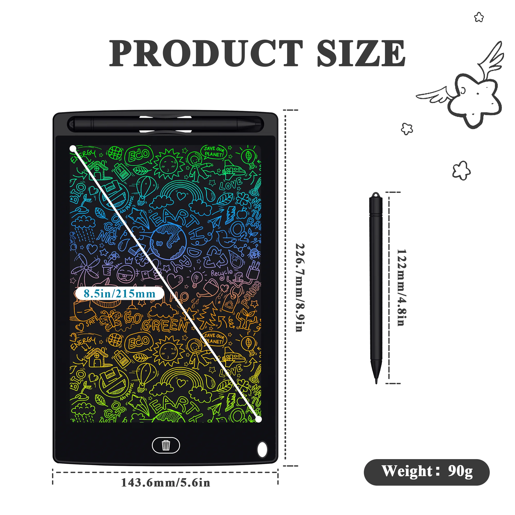8.5 Inch Children's LCD Drawing Board Eco-friendly Harmless Writing Board Erasable Electronic Magic Chalkboard Art Drawing Tool lcd writing tablet lcd drawing tablet electronic drawing board drawing board lcd writing board drawing toy educational drawing toy