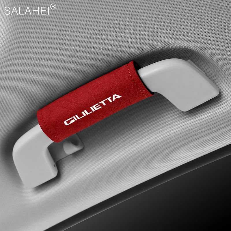 Bracciolo Per Tetto Auto Copertura In Pelle Scamosciata Maniglione Guanti Maniglia Per Soffitto Coperture Protettive Per Accessori Per Lo Styling Alfa
