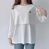 Pregnant Women Nursing T Shirt Maternity Summer Short Sleeve Crew Neck Tees Cotton Lactation Top For Breastfeeding Shirt Casual 5