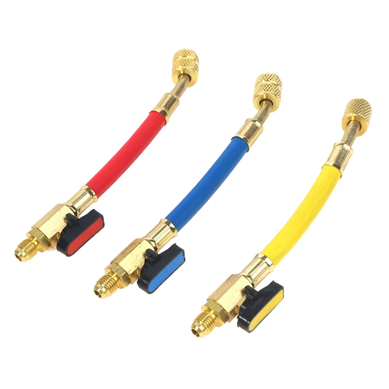 Car Ac Recharge Kit R22 R410A Refrigerant Charging Valve, R1/4sae Thread, Safe Adapter Flow Control Ball Valve For R22 R410A SAE Refrigerant Hose Refrigeration Instrument R134a Refrigerant