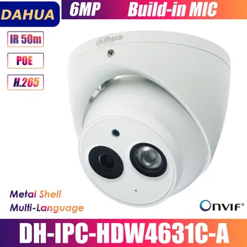 Dahua IPC-HDW4631C-A 6MP POE Network Mini Dome IP Camera Built-in MIC CCTV 50M IR Night Vision replace IPC-HDW4433C-A 1