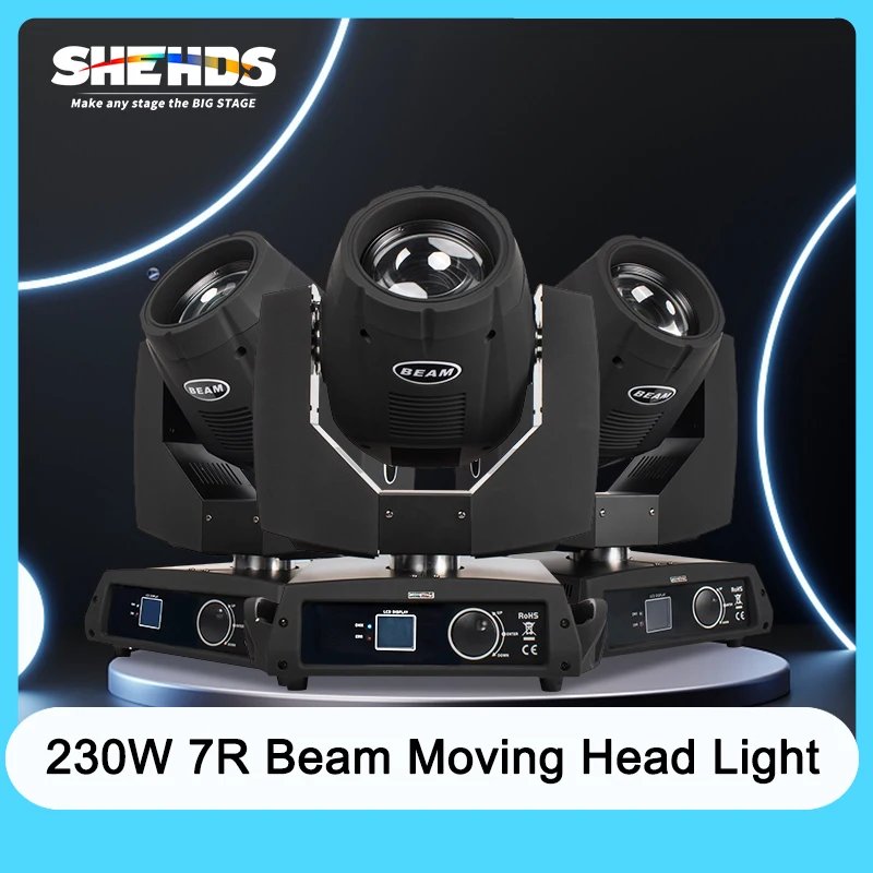 SHEHDS-새로운 버튼 버전 빔 7R 230W, 무빙 헤드 조명, DMX 512 라이어, DJ 바, 디스코 콘서트 파티 활동용, 빠른 배송