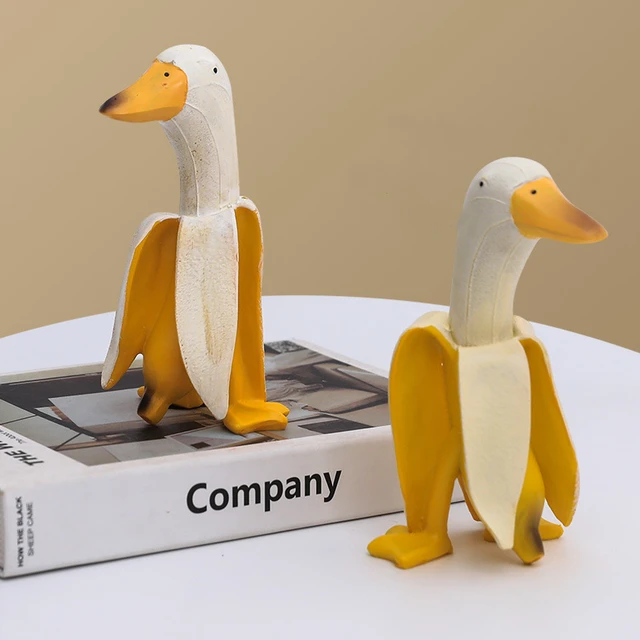 Banana Duck Kawaii Room Decoration Home Office Desk Accessories Miniature Statue Modern Home Creative Craft Object Funny Gift 1