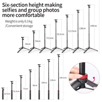Ulanzi MT-44 1.46M Extend Selfie Stick Tripods Tripod With phone Clamp For Cameras Cellphone Samsung iPhone Huawei Xiaomi Stand - Image 2