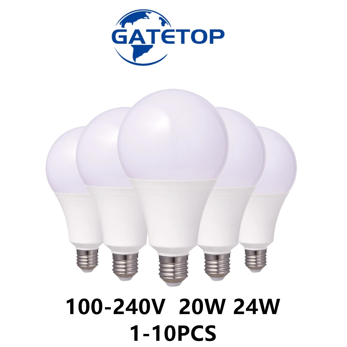 

1-10PCS LED high power bulb A80 100V-240V E27 B22 20W 24W high light efficiency no strobe suitable for mall home lighting