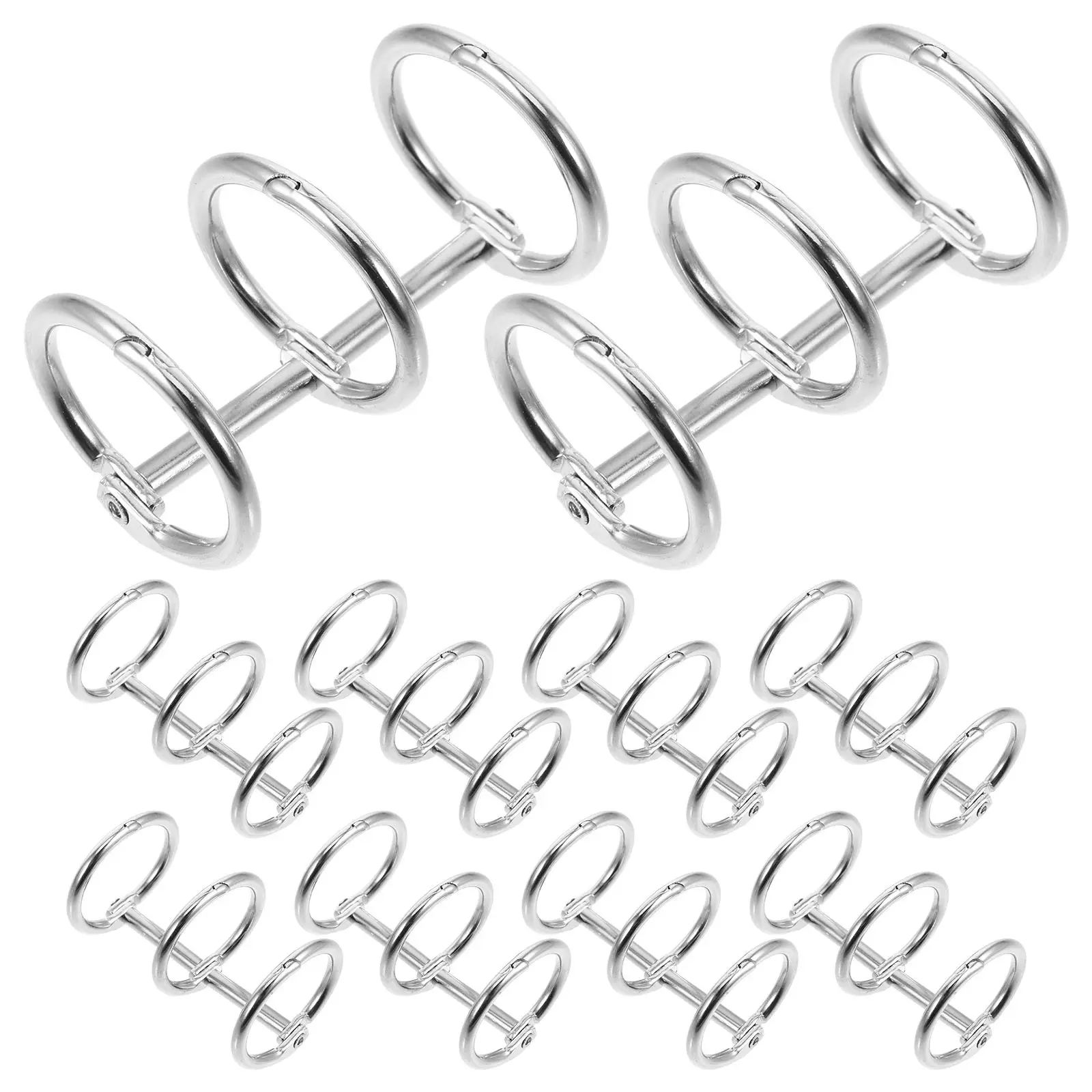 10Pcs 헤비 듀티 철제 캘린더 바인딩 링 3홀 개방형 북 링 정리용 DIY 프로젝트 플래시 카드 노트 카드 인덱스