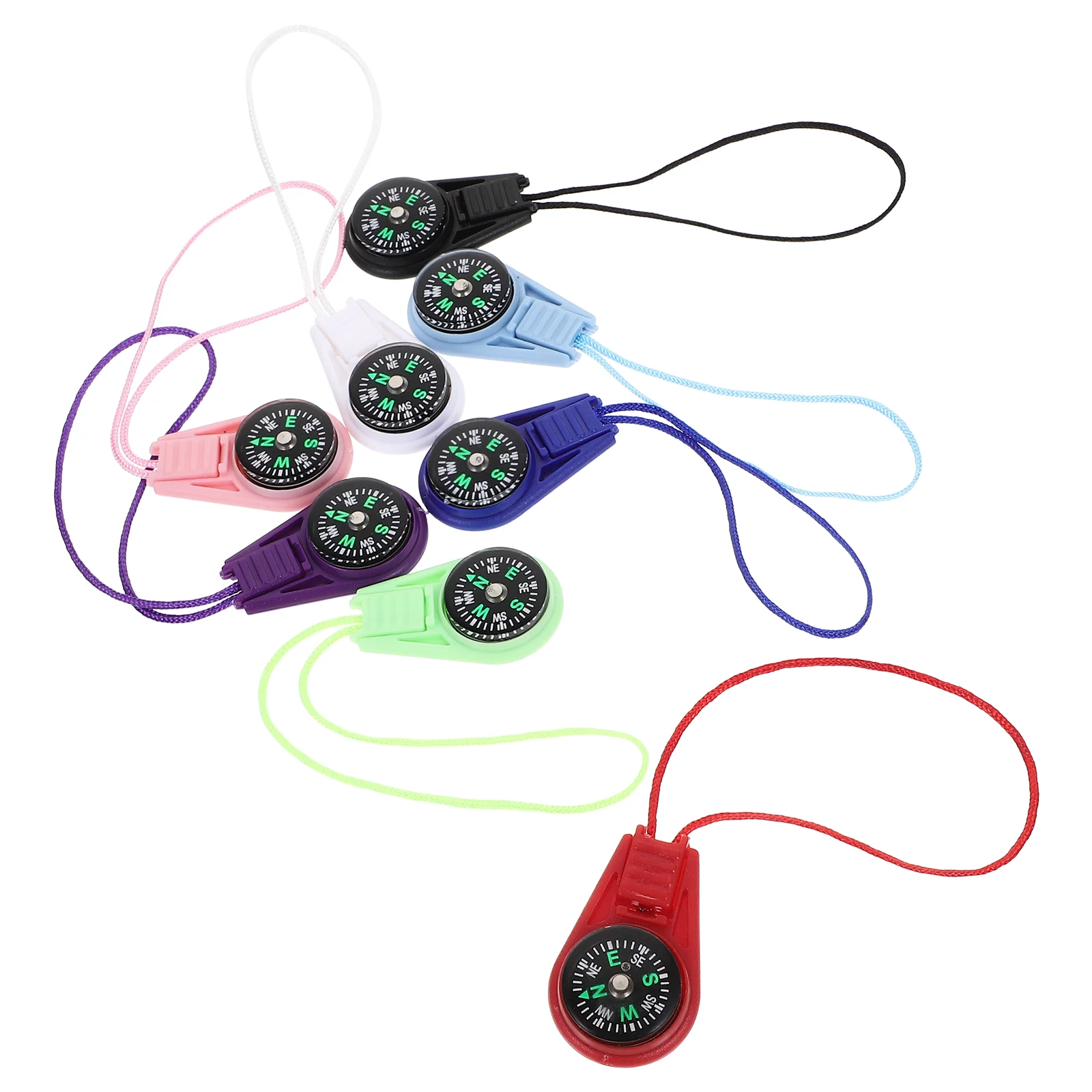 

20 Pcs Lanyard Slider Carabiner Compass (mixed Colors) 20pcs Survival Camping Hiking Basic Outdoor Small Abs Keychain Child