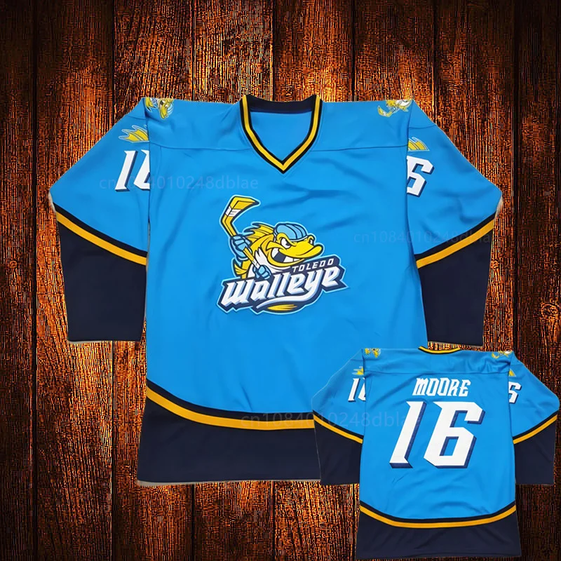 Vintage Toledo Walleye David Toews Moore Embroidery Stitched Hockey Jersey Youth Kids Adult Any Size And name 70