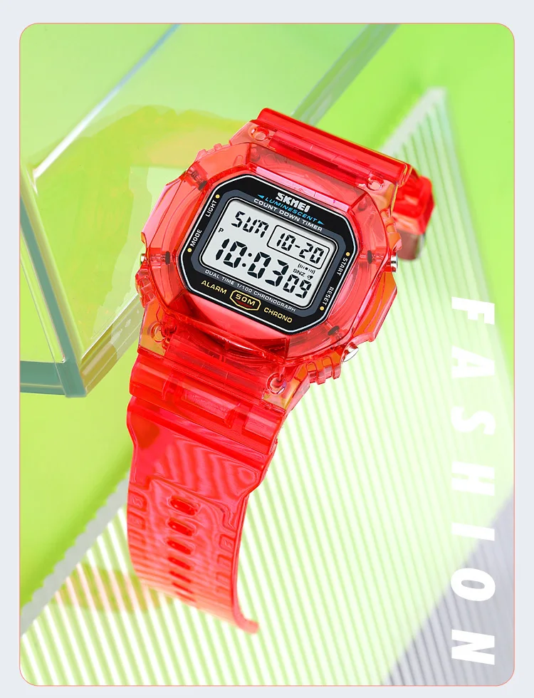SKMEI 1999 Waterdicht Elektron Horloge Heren Dames Sport Countdown Stopwatch Digitale Horloges Heren Meisjes Klok Reloj Mujer 1622 1629_voghion.com