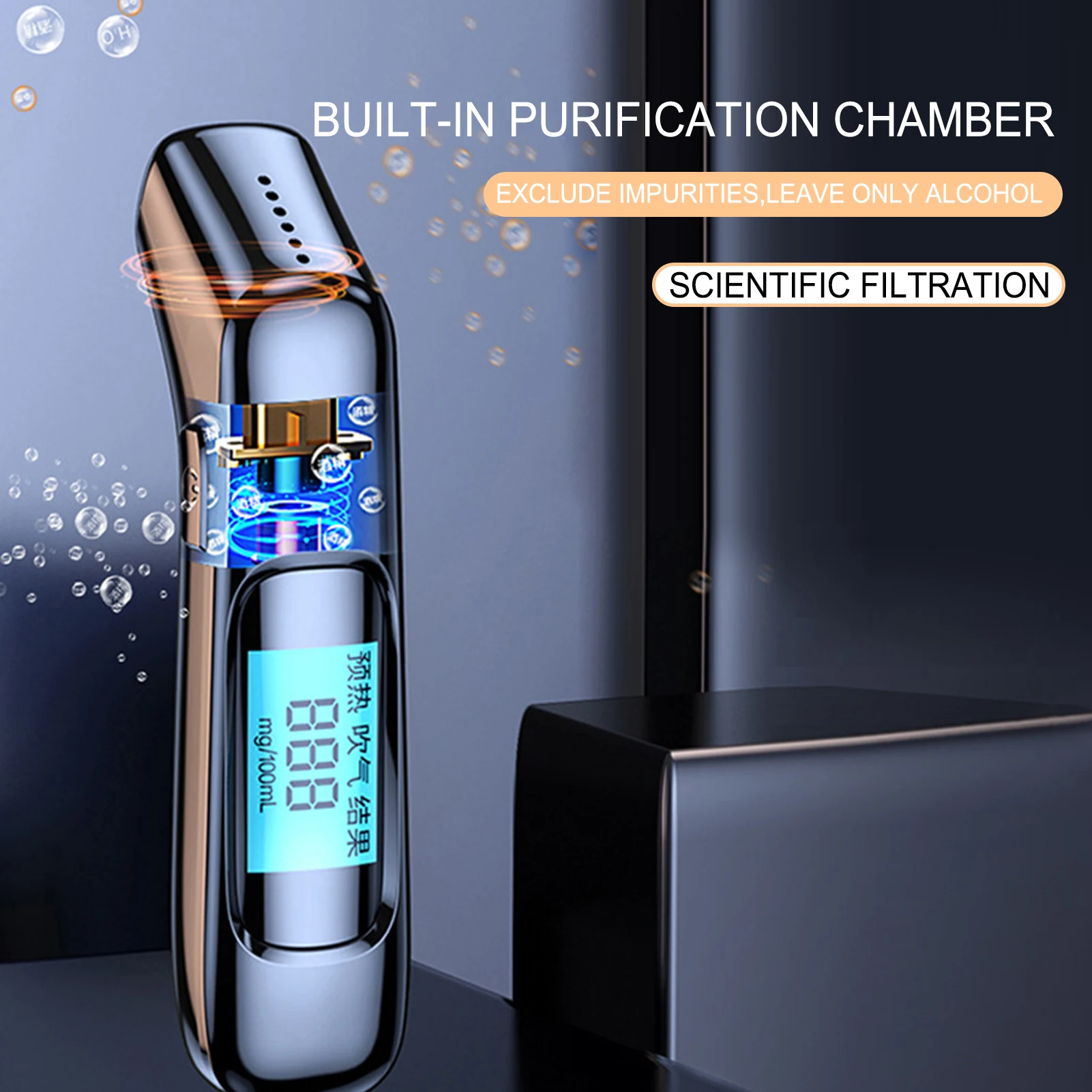 Alcohol Tester Breathalyzer Rechargeable LED Display Test Tool