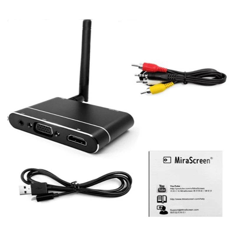 

Mirascreen X6W Plus беспроводной Miracast Замена 4K дисплей ТВ адаптер 3 в 1 HD VGA AV 1080P одинаковое экранное устройство