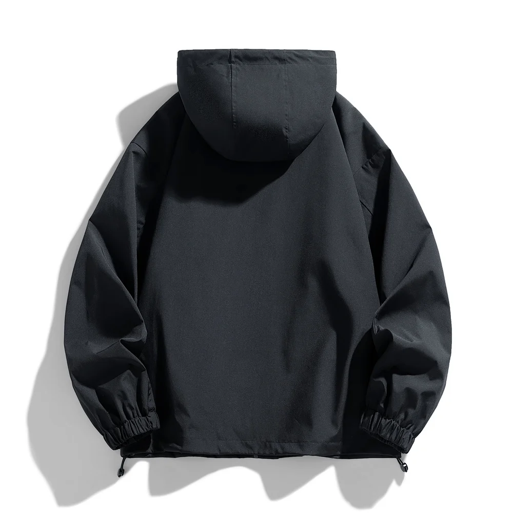 Windproof Waterproof Jacket - Plus Size Workwear Coat With Breathable Zipper Closure