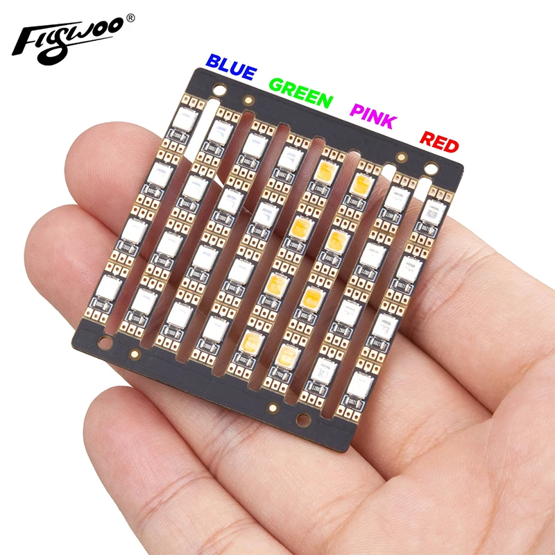 4개 4*10mm FLYWOO 암 LED 보드 조명 1/2 비트 1-4S