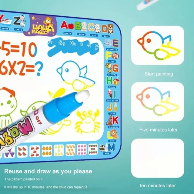 100x80cm Water Doodle Mat Magic Drawing Doodling Mat Coloring Mat Drawing Board Educational Toys for 2-7 Years Old Boys and Girl 3