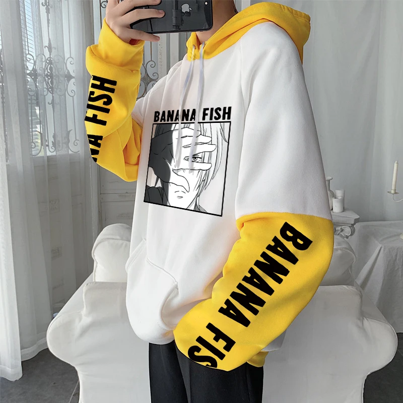 Harajuku Anime Manga Banana Fish Ash Lynx Hoodies Cool Cartoon Men