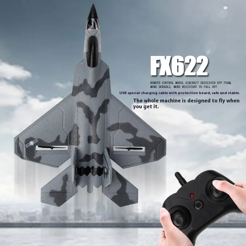 Rc Plane Fx622 Remote Control Aircraft Fixed Wing Foam Glider Small F22 Fighter Aircraft Model Toy Children'S Gift 3