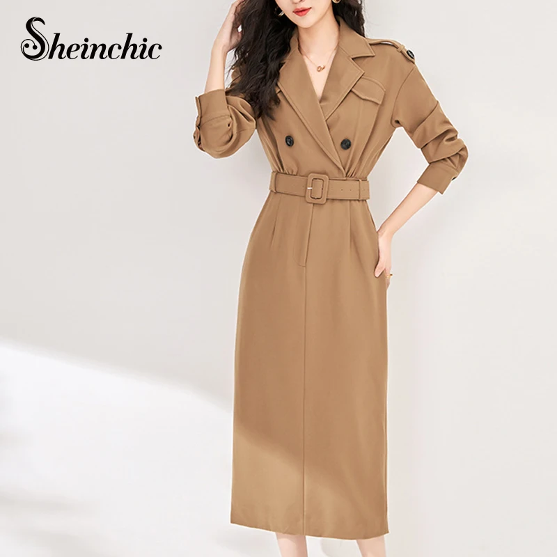 

Korean Fashion Trench Coat for Women Luxury High Quality Wool & Blends Coats 2023 New Collection Lady Elegant Long Jacket