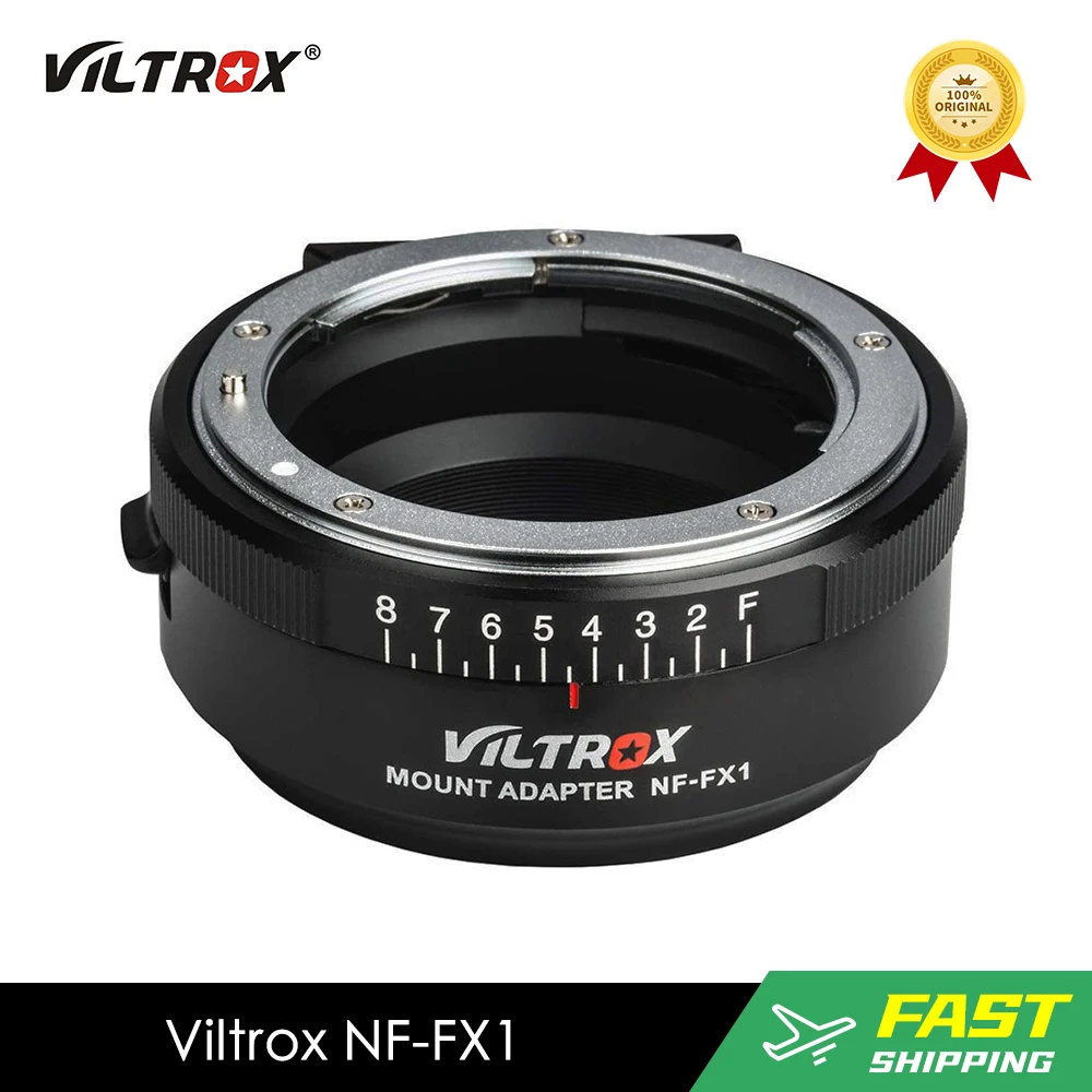 Viltrox Nf-Fx1 Adattatore Per Obiettivo Della Fotocamera Anello Di Apertura Regolabile Per Obiettivo Nikon G & D Per Fotocamera Fujifilm X Mount X-T2 