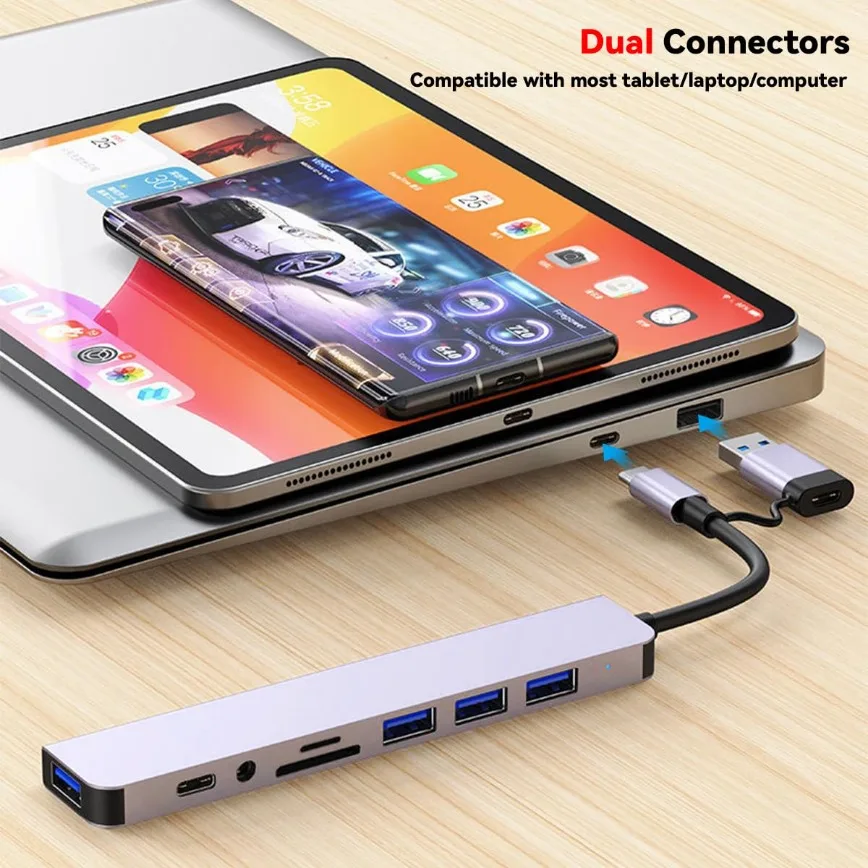 8-in-1 Multi-Port USB & Memory Card Expansion Hub