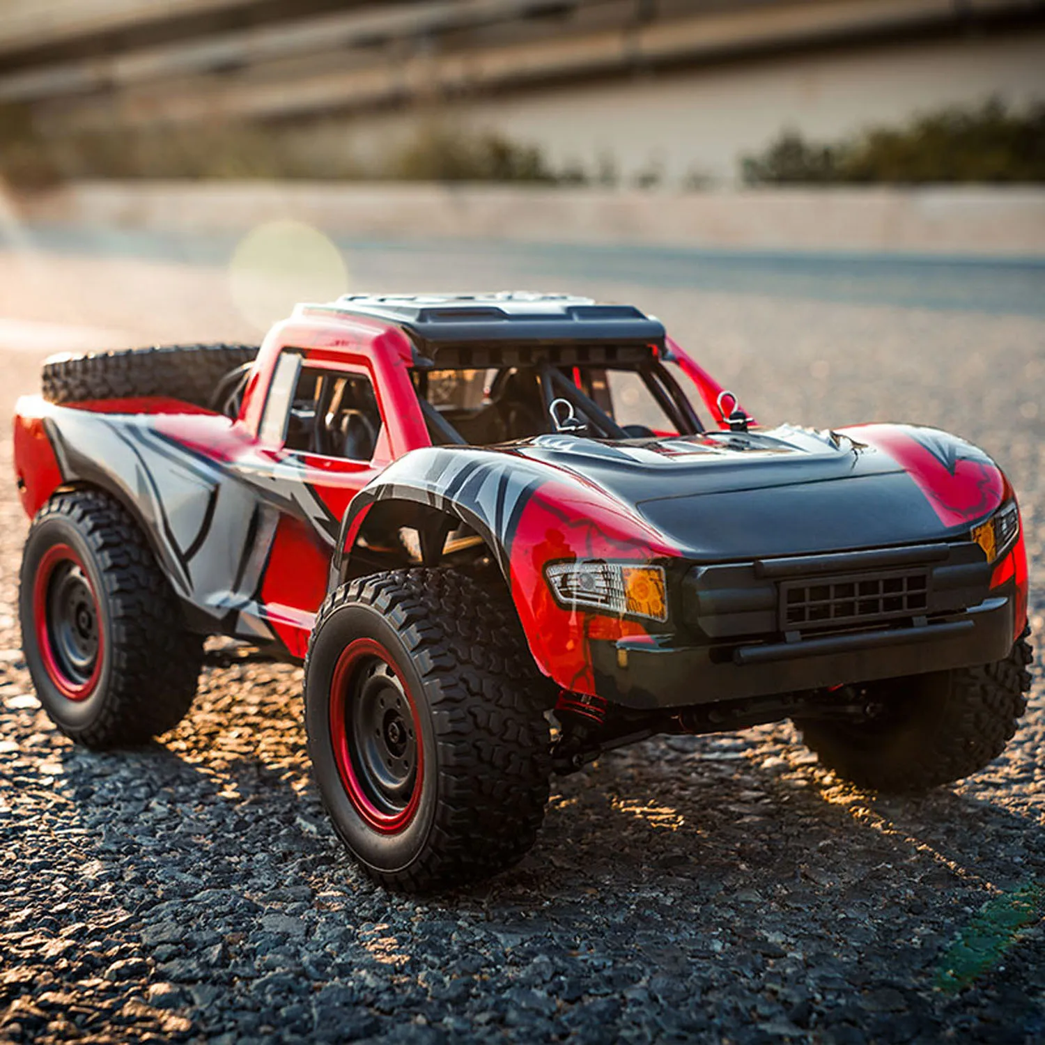 1/14 RTR RC Hochgeschwindigkeits-48KM/H Offroad-Fahrzeug Elektrisches 4WD Ferngesteuertes Auto Q130A Kohlebürstenmotor 17G Servo LED-Lichter – Detail 1