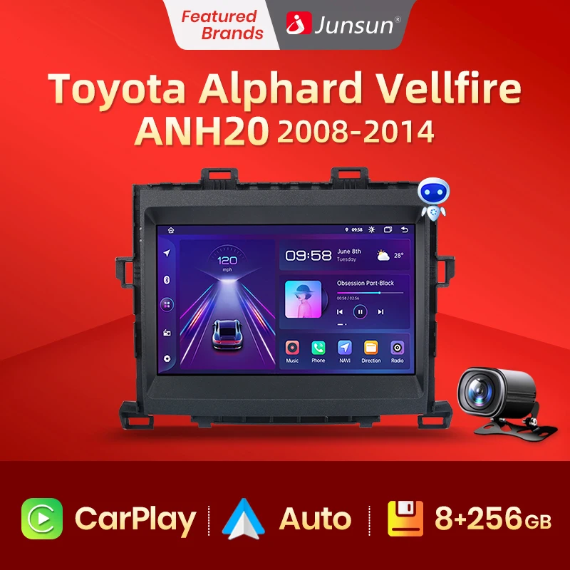 Junsun V1 Pro For Toyota Alphard Vellfire Anh20 2008 2014 Car Radio Car Video Players Carplay