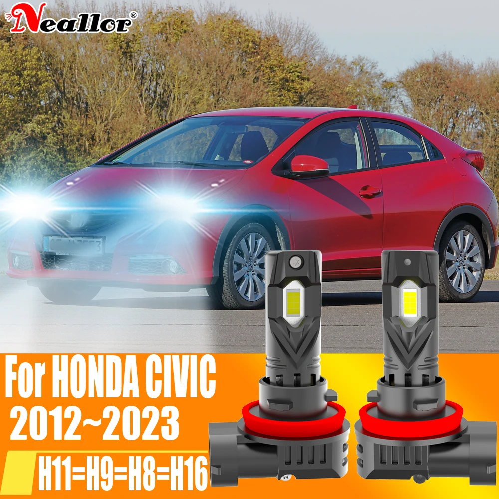 

2x H11 Led Headlight Canbus No Error H9 H8 H16 Car Bulb High Power White Fog Light Diode Lamp 12v 55w For Honda Civic 2012~2023