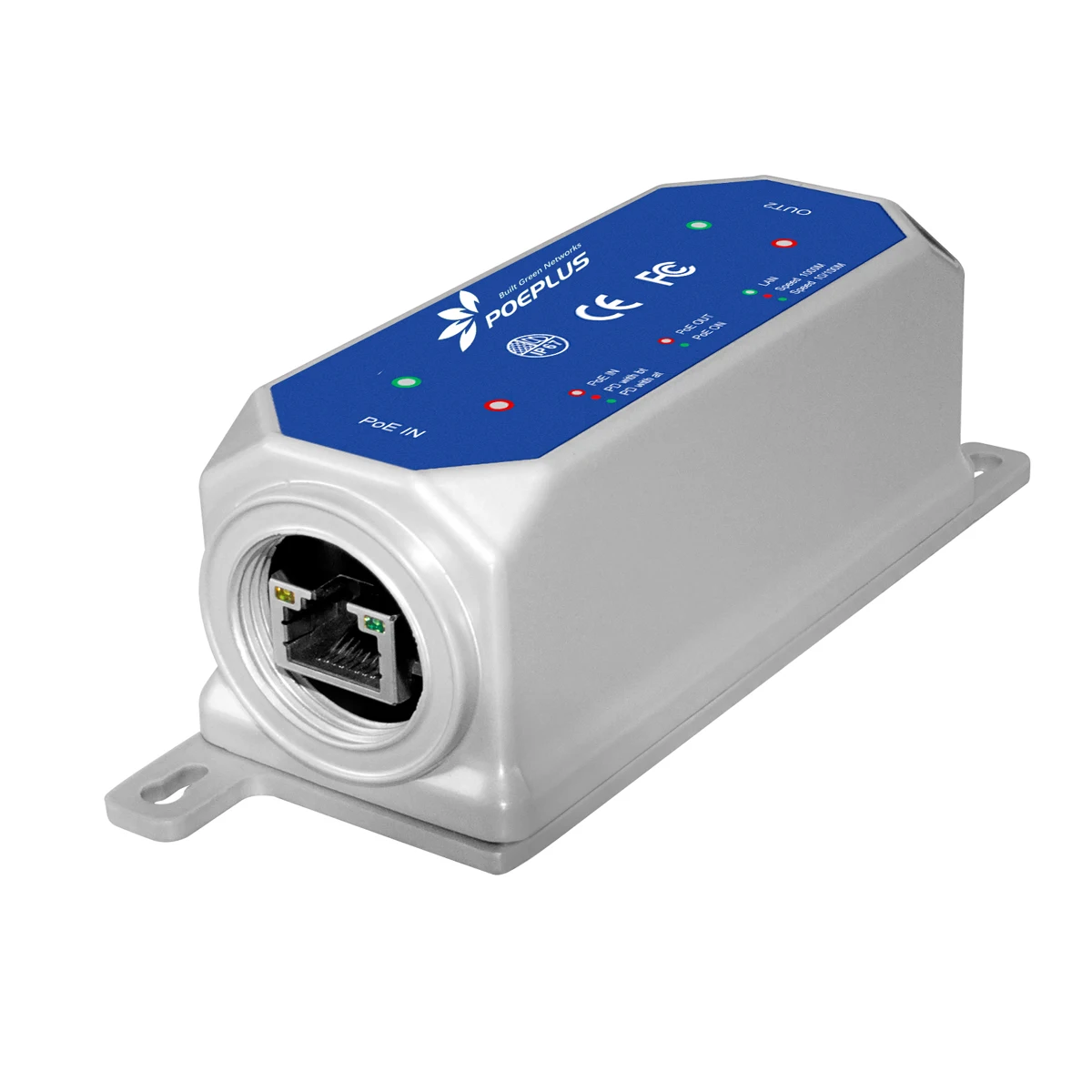 IP67 방수 야외 PoE 확장기 1G/2.5G/10Gbps 단일 포트 PoE 리피터 최대 90W 입력 및 출력