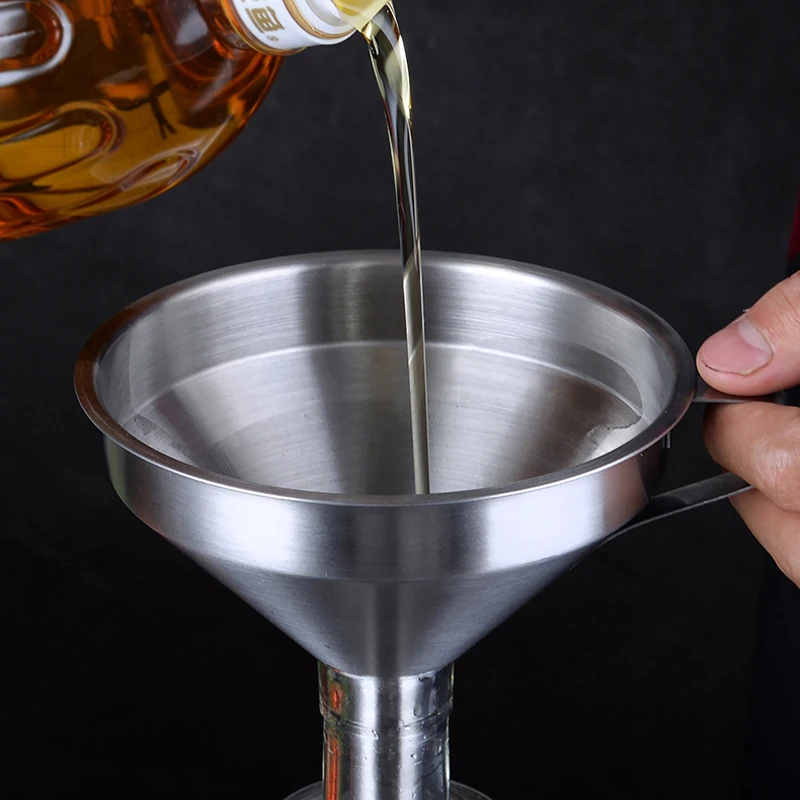 Stainless Steel Funnel Kitchen Oil Liquid Funnel Metal Detachable Filter Wide Mouth for Canning Kitchen Tools wide mouth funnel stainless steel funnel kitchen funnel kitchen accessories