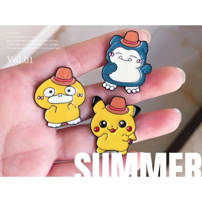 

Pokemon Kawaii Enamel Pin Anime Gengar Pikachu Cubone Snorlax Brooch Pin Badges Bag Pendant Decoration Collection Toys Gifts