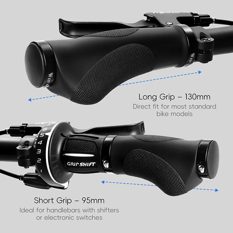 WEST BIKING Ergonomic Hand-Stitched Bike Handlebar Grips for Comfortable Riding