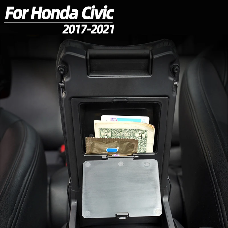 

For Honda Civic 10th 2017-2021 Central Control Armrest Hidden Storage Box Munti-functional Storage Holder Car Accessories