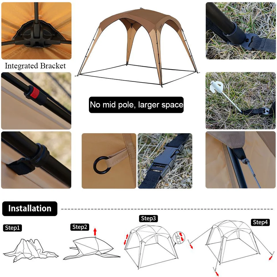 deerestポップアップサンシェルターWONDER日除けテント日陰濃い屋外