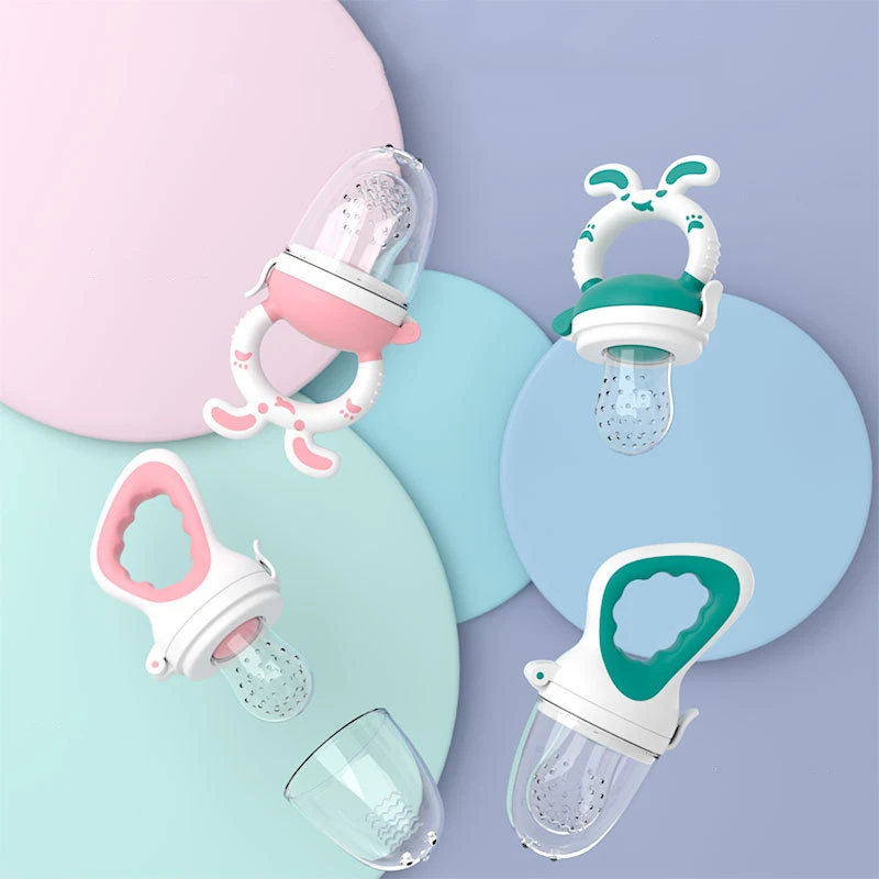 

Newborn Silicone Teether Baby Fresh Food Feeder Trainning To Eat Fruit Grinding Stick Baby 3-12 Months Food Bag Feeding Bottles