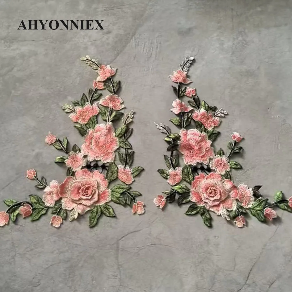 33 cm großer Lotus-Rosa-Blumen-Aufnäher zum Aufnähen für Kleidung, Dekoration, Stickerei, Blumen-Aufnäher für Kostüm-Kleidung, DIY