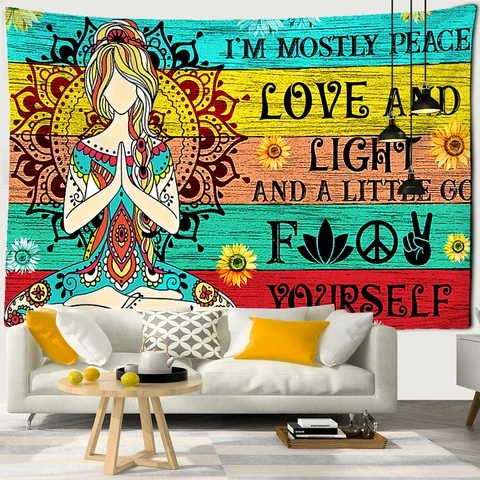 

Seven Chakras India Buddha Tapestry Wall Hanging Bohemian Psychedelic Witchcraft Mysterious Aesthetics Room Decor