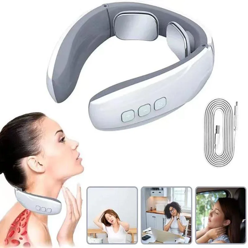 

Neck Acupoints Lymphvity Massager Intelligent 6 Modes Micro-Electric Pulse Neck Massage Tools for Pain Relief Blood Circulation