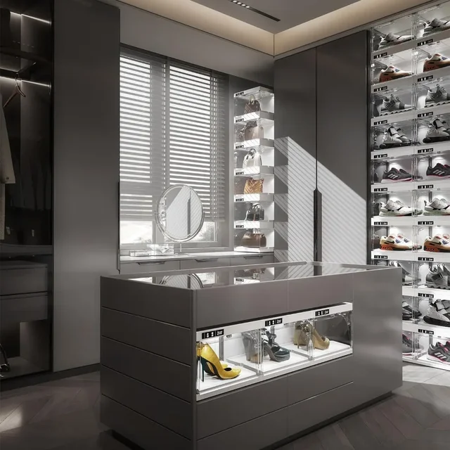 Sneaker Storage Shoe Display Case With Lights Sneaker Display Case