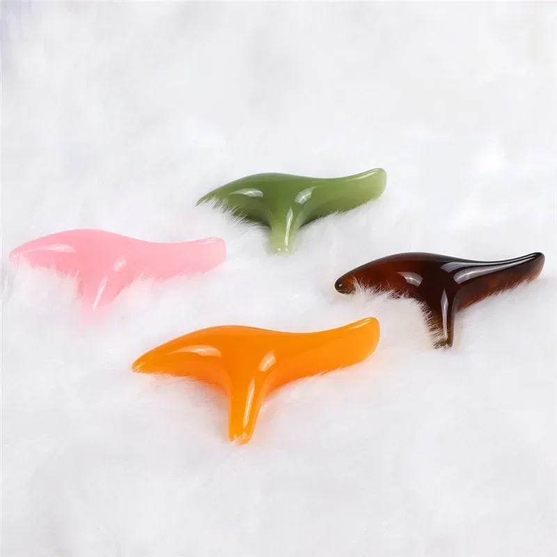 Amber Resin Wax Triangle Foot Feet Massager Gua Sha Acupuncture Shiatsu Tool