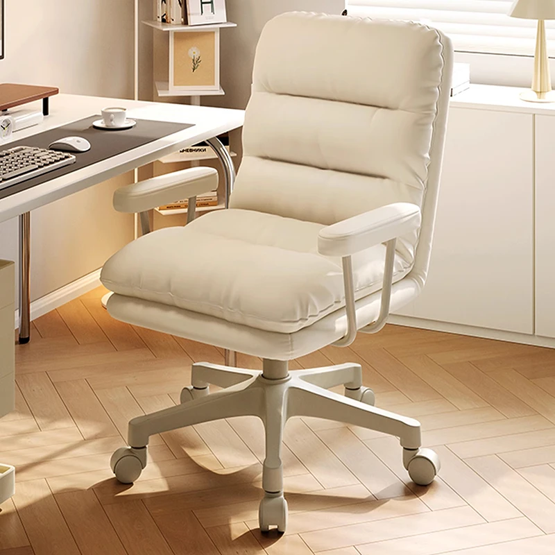 Cute White Universal Office Chair Hardwood Floor Executive Ivory Office Chair Upgrade Armpad Cadeiras De Escritorio Furniture скамья tc ivory white 122х48х92 см